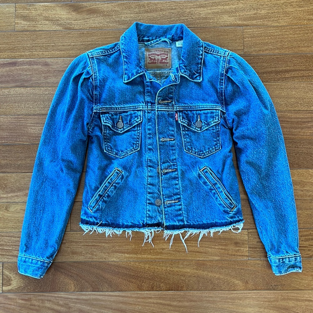 Levi’s Denim Jean Jacket Puff Shoulders XS S